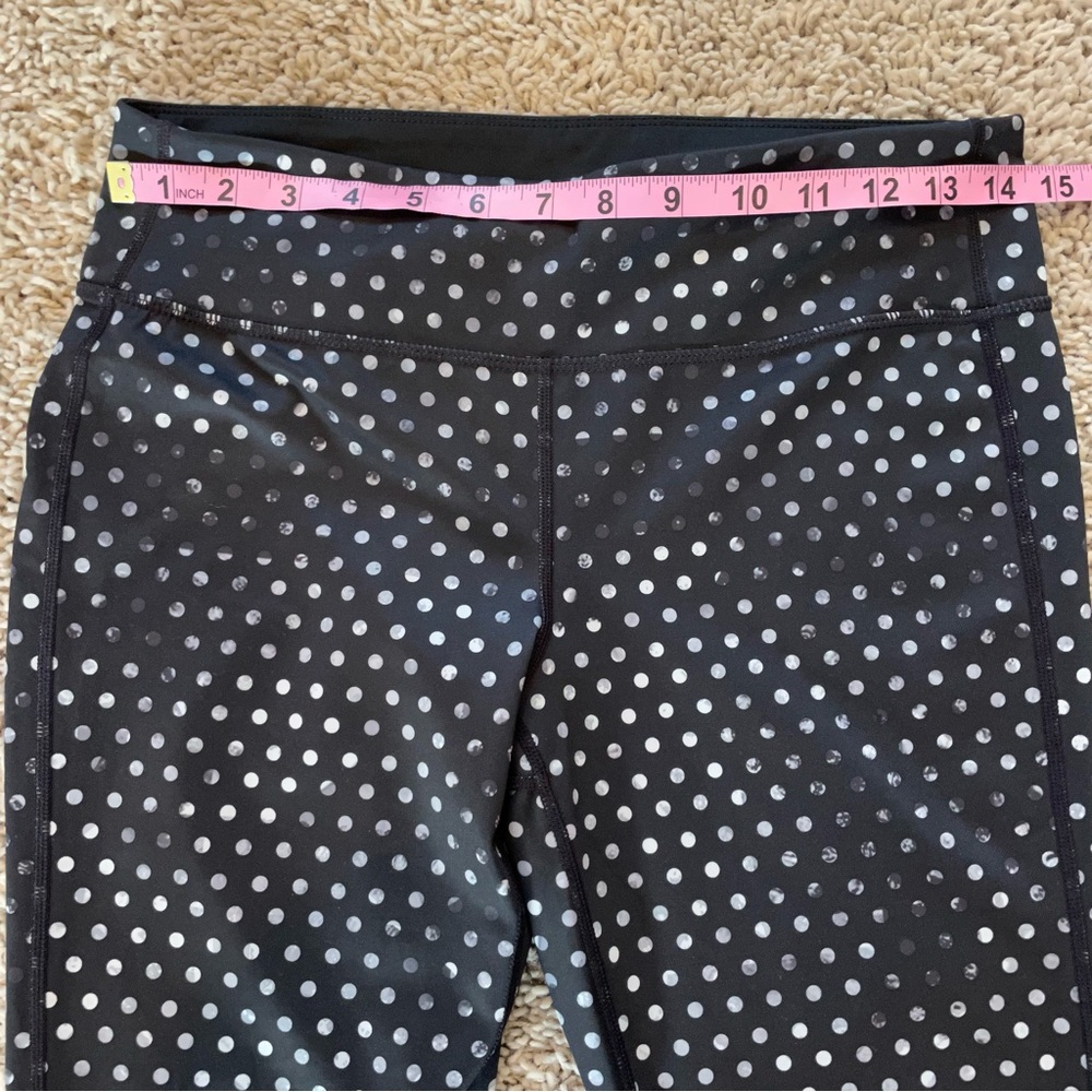 Athleta Crystal Chaturanga Polka Dot Leggings Reversible Tights Black White Med - Picture 8 of 13
